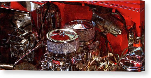 Automotive Art Canvas Print featuring the photograph Under The Hood by Thom Zehrfeld