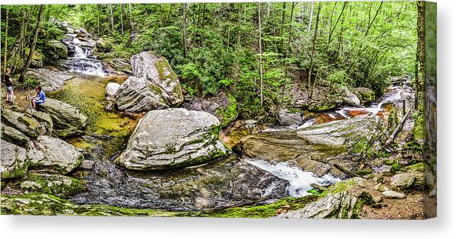 Waterfall Canvas Print featuring the photograph Waterfall Panoramic by WAZgriffin Digital