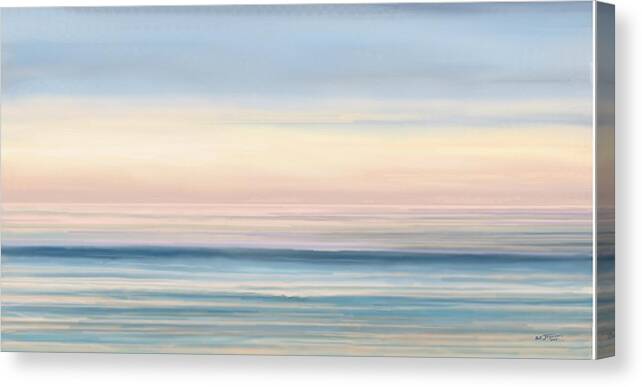 Abstract Canvas Print featuring the painting Abstract Long Pink Sunset by Stephen Jorgensen