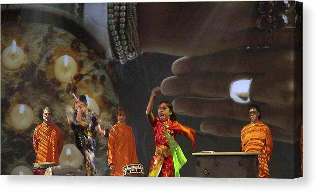 Drum Canvas Print featuring the photograph Drummers And Dancers 2196 by Jerry Sodorff