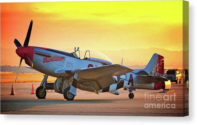 Airplane Canvas Print featuring the photograph Man O War at Sunset by Gus McCrea