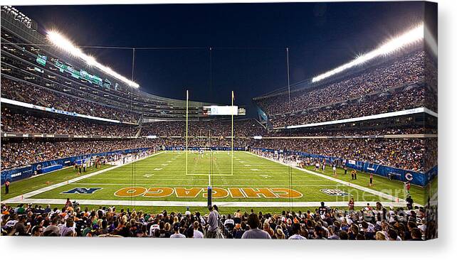 Chicago Canvas Print featuring the photograph 0587 Soldier Field Chicago by Steve Sturgill