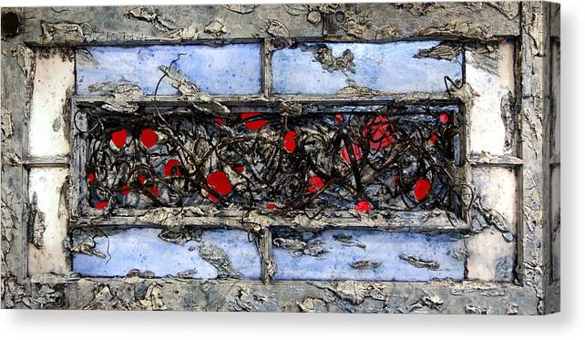 Vines Canvas Print featuring the mixed media Old Window by Christopher Schranck