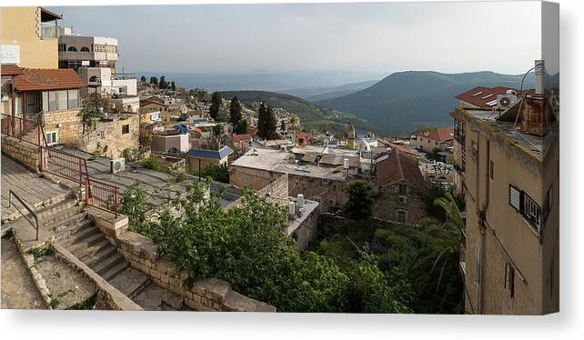 Photography Canvas Print featuring the photograph View Of Houses In A City, Safed Zfat #1 by Panoramic Images