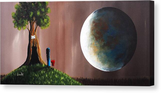 Surreal Art Canvas Print featuring the painting Original Surrealism Art by Moonlight Art Parlour