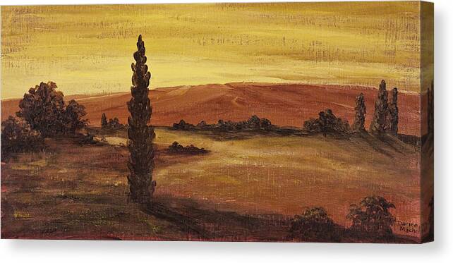 Landscape Canvas Print featuring the painting Autumn Glow by Darice Machel McGuire