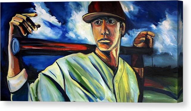  Canvas Print featuring the painting Baseball 1 by John Gholson