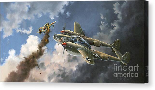 Aviation Art Canvas Print featuring the painting Big Beautiful Lass by Randy Green