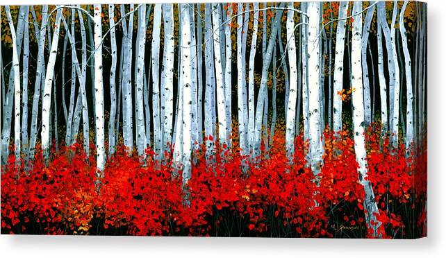 Birch Canvas Print featuring the painting Birch 24 x 48 by Michael Swanson