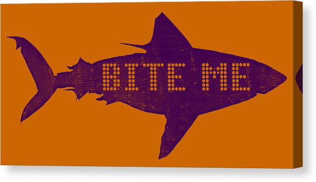 Jawsome Canvas Print featuring the digital art Bite Me by Michelle Calkins