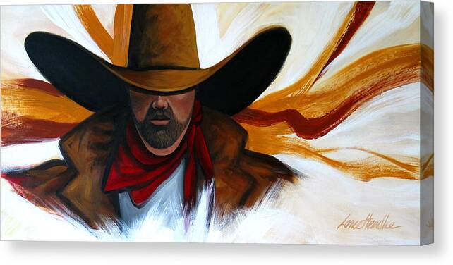 Colorful Cowboy Canvas Print featuring the painting Brushstroke Cowboy #4 by Lance Headlee