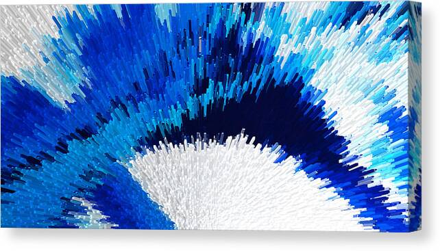 Blue Abstract Art Canvas Print featuring the digital art Color Shock 2 - Vibrant Digital Painting Art by Sharon Cummings