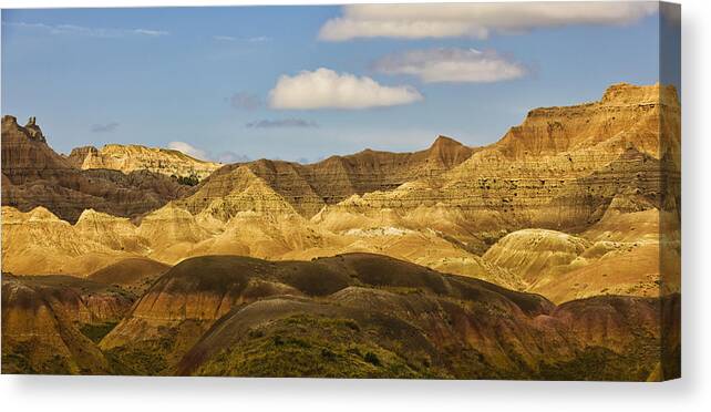 Cloud Canvas Print featuring the photograph Dramatic Light On The Eroded Formations by Robert Postma