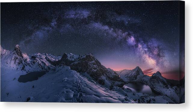 Mountains Canvas Print featuring the photograph Entrelagos by Carlos F. Turienzo