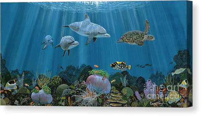 Reef Canvas Print featuring the painting Fantasy Reef Re0020 by Carey Chen