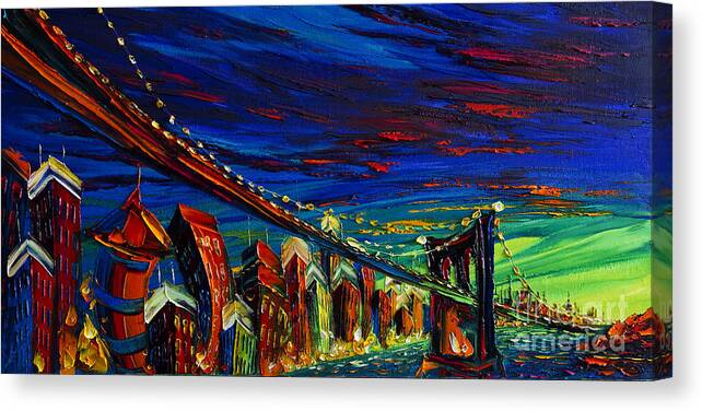 City Canvas Print featuring the painting New York #3 by Willson Lau