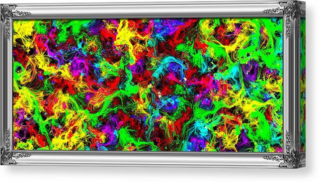 Abstract Canvas Print featuring the painting Framed Spawned Colors by Bruce Nutting