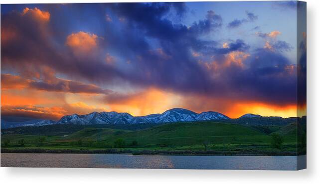 Colorado Canvas Print featuring the photograph Front Range Light Show by Darren White