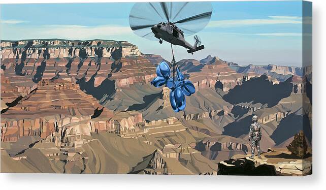 Astronaut Canvas Print featuring the painting Grand Canyon by Scott Listfield