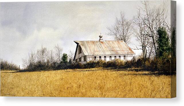 Farm Canvas Print featuring the painting Last Stand by Tom Wooldridge
