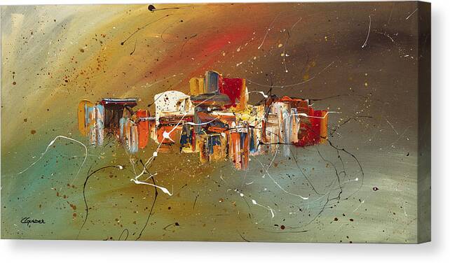 Abstract Art Canvas Print featuring the painting Live Well by Carmen Guedez