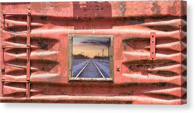 Trains Canvas Print featuring the photograph Looking Back Panorama by James BO Insogna