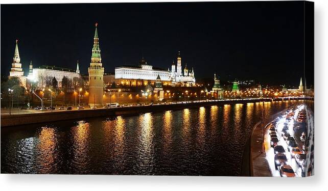 Moscow River Canvas Print featuring the photograph Moscow River by Julia Ivanovna Willhite