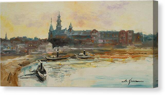 Krakow Canvas Print featuring the painting Old Krakow by Luke Karcz