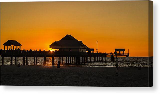 Clearwater Beach Canvas Print featuring the photograph Pier 60 Sunset by Jane Luxton