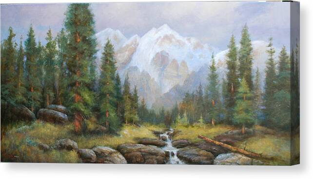 Landscape Canvas Print featuring the painting Pine Valley by Richard Hinger