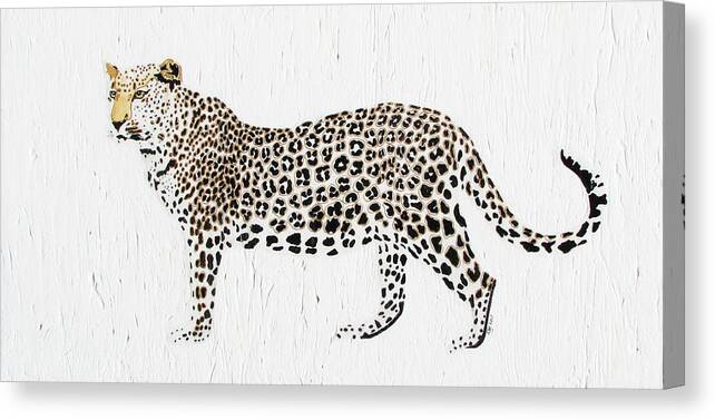 Leopard Canvas Print featuring the painting Pregnant pause by Stephanie Grant