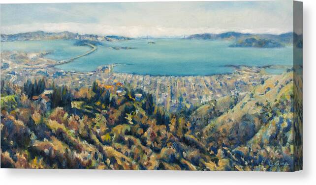 San Francisco Canvas Print featuring the painting San Francisco View from Berkeley by Kerima Swain