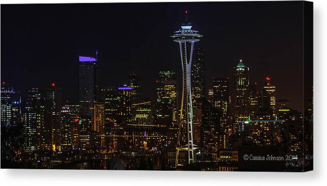 Seattle Canvas Print featuring the photograph Seattle Skyline 1 by Cassius Johnson