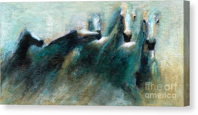 Horses Canvas Print featuring the painting Shades of Blue by Frances Marino