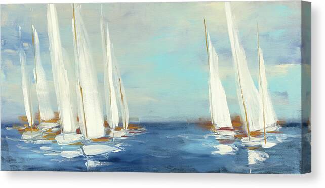 Abstract Canvas Print featuring the painting Summer Regatta by Julia Purinton