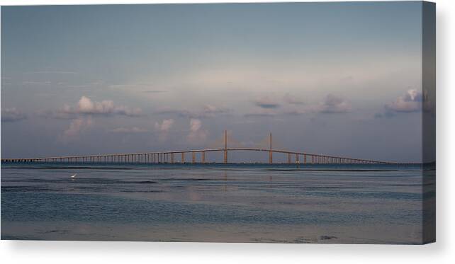 Florida Canvas Print featuring the photograph Sunshine Skyway Bridge by Steven Sparks