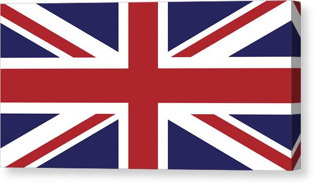 White Background Canvas Print featuring the drawing Union Jack by Leontura