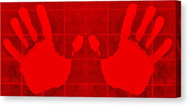 Hand Canvas Print featuring the photograph White Hands Red by Rob Hans