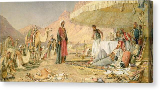 Xyc112301 Canvas Print featuring the photograph A Frank Encampment in the Desert of Mount Sinai by John Frederick Lewis
