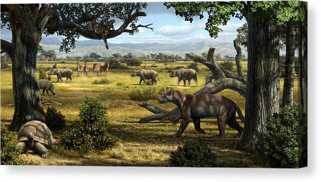 Wildlife Of The Miocene Era, Artwork Canvas Print / Canvas Art by Mauricio  Anton - Fine Art America