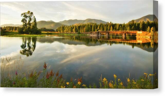 North Idaho Canvas Print featuring the photograph Deer Island Bridge by Albert Seger