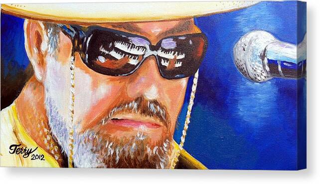Jazz Fest Music Canvas Print featuring the painting Dr John by Terry J Marks Sr