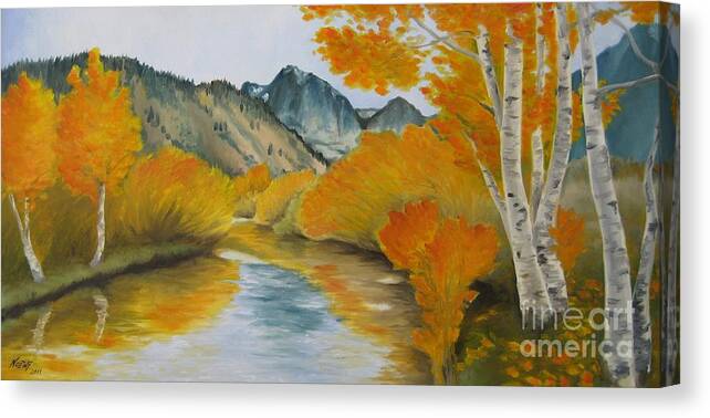 Noewi Canvas Print featuring the painting Golden Serenity by Jindra Noewi