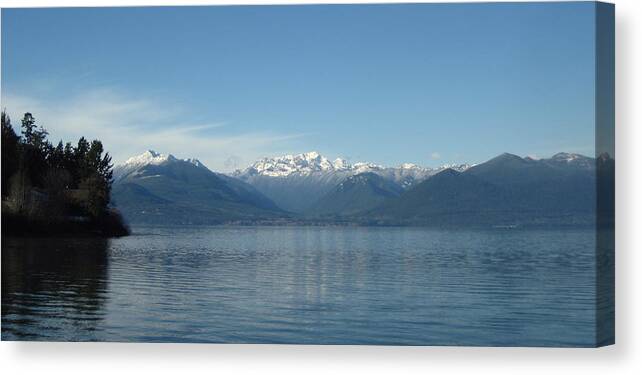 Olympic Mountains Canvas Print featuring the photograph Olympic Seaside View by Life Makes Art