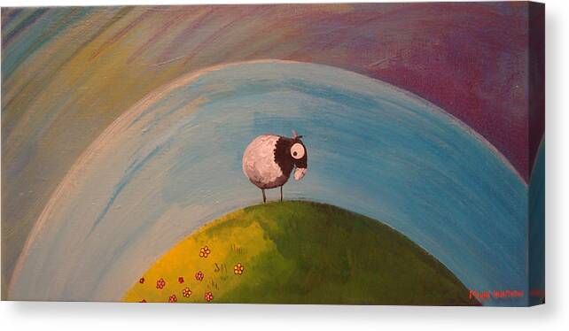 Goat Canvas Print featuring the painting On Top of Ole Meadow by Mindy Huntress