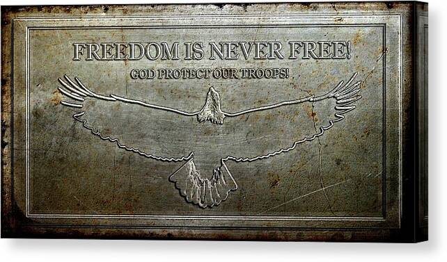 Bald Eagle Canvas Print featuring the digital art Remember our Heros by Carrie OBrien Sibley