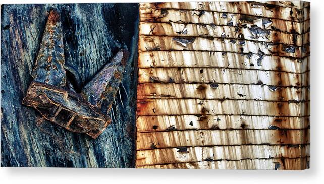 Anchor Canvas Print featuring the photograph Rusting Boat Anchor by Stelios Kleanthous