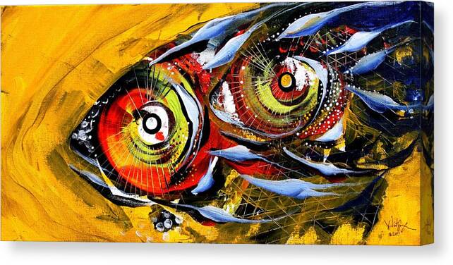 Fish Canvas Print featuring the painting Two Around the World by J Vincent Scarpace