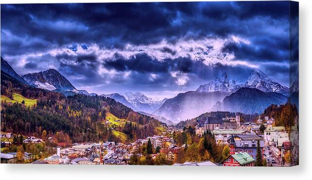Panorama Canvas Print featuring the photograph Beautiful Berchtesgaden Germany #1 by Mountain Dreams