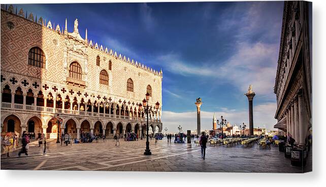 Venice Canvas Print featuring the photograph Doge's Palace on St Mark's Square - Venice #1 by Barry O Carroll